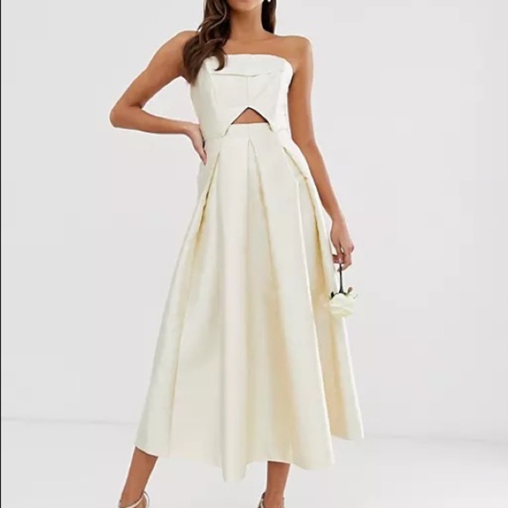 ASOS EDITION - structured bandeau wedding / formal dress - Midi Length